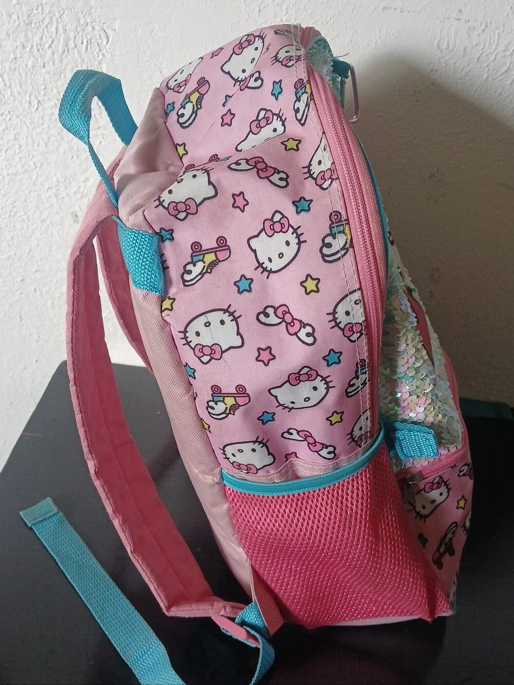 Hello Kitty Pink & Turquoise Kids Backpack with Lunch Bag & Pencil Bag